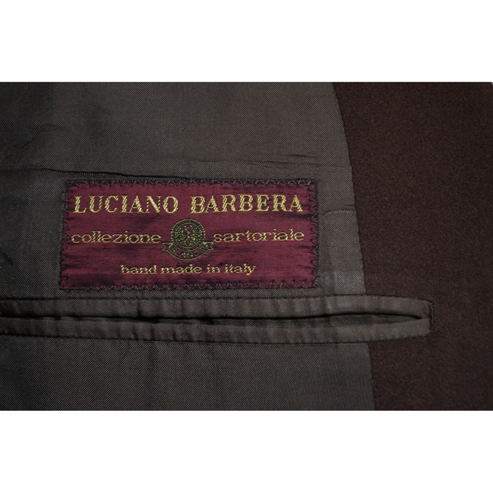 Luciano Barbera Sport Coat Men 42L Brown Cashmere Wool Patch Blazer Jacket Italy - Picture 9 of 16